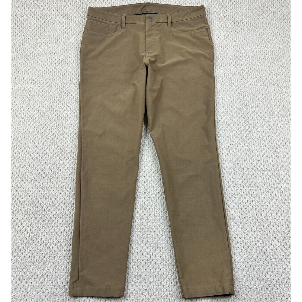Lululemon ABC Pants Mens 36 Brown Slim Fit Warpstreme Utilitech Stretch Chino